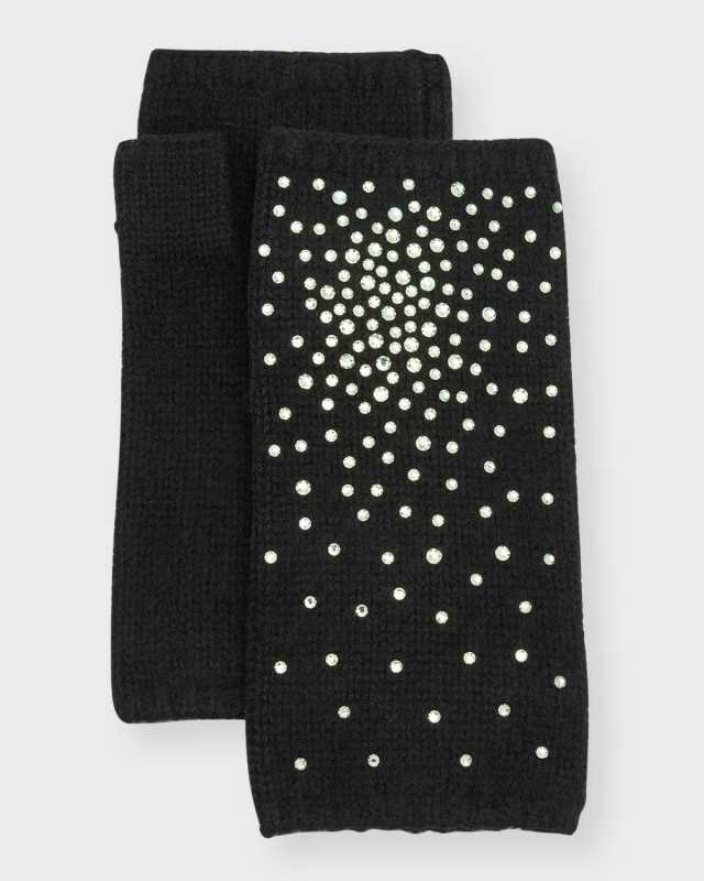 Cashmere Short Fingerless Gloves with Swarovski Asterism